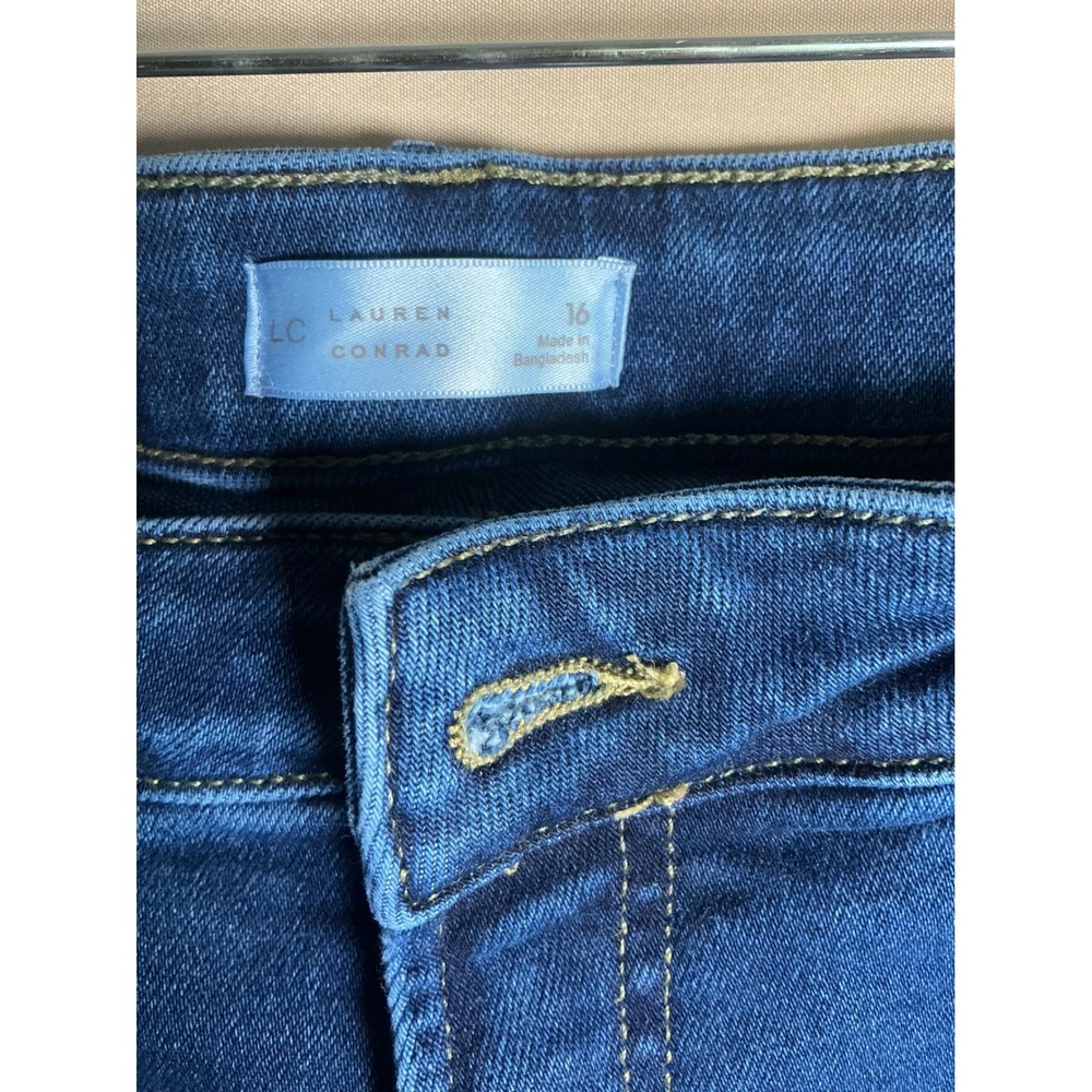 Lauren Conrad‎ Womens High Rise Straight Leg Jeans Dark Wash Size 16 - Picture 3 of 10